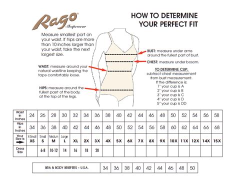 rago shaper|rago shapewear size chart.